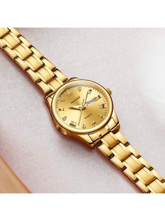 Women\'s All Gold Adjustable Strap Stainless Steel Waterproof Luxury Wrist Watch
